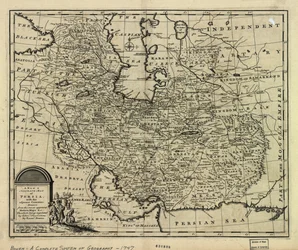 El mapa del Imperio Persa en 1747 en la época de la Dinastía Afshárida